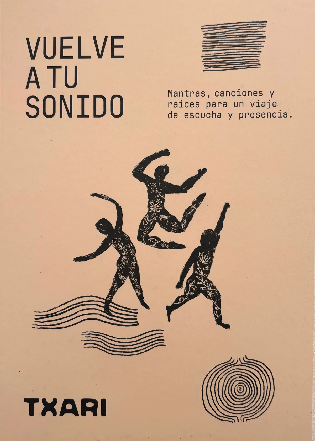 Portada del cuaderno «Vuelve a tu sonido», de Txari: mantras, canciones y raíces para un viaje de escucha y presencia.